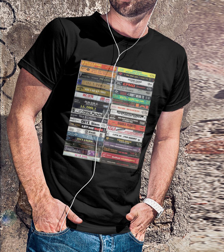 Classic Hip-Hop Cassette Tape Collection Featuring Legendary Artists And Iconic Albums T-Shirt