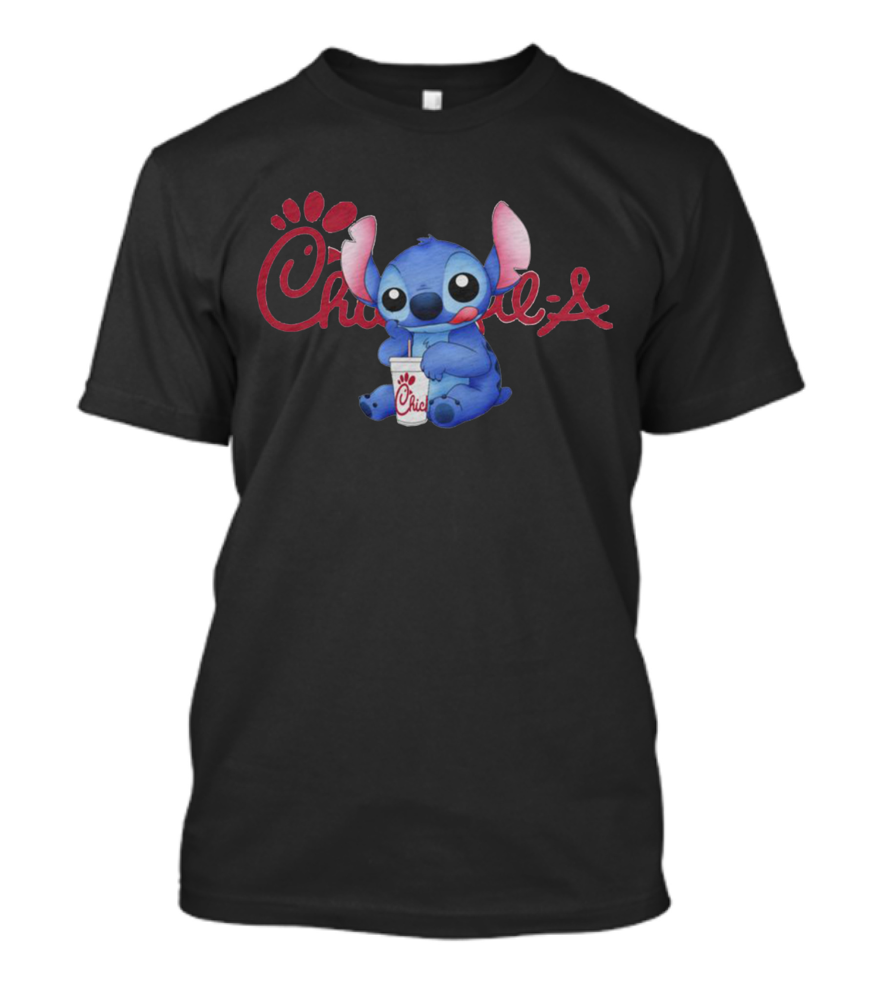 Chickfila Stitch Holding Drink T-Shirt