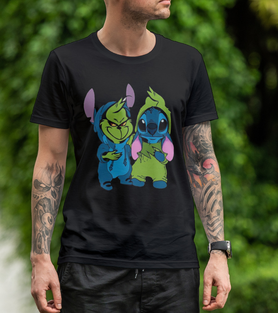 Stitch Grinch Mashup Hoodie Duo T-Shirt
