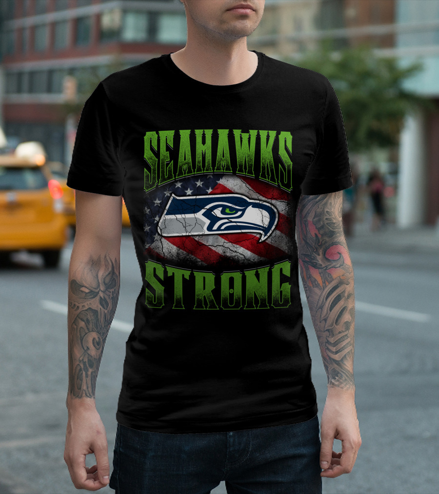 Seahawks Strong Usa Flag T-Shirt