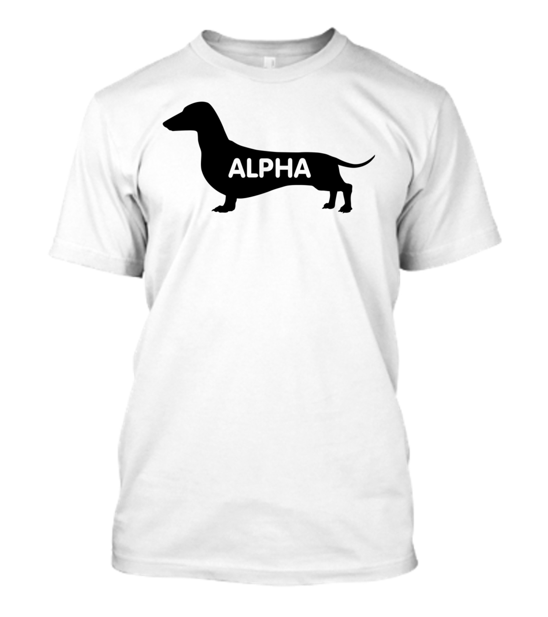 Dachshund Silhouette With Alpha Text T-Shirt
