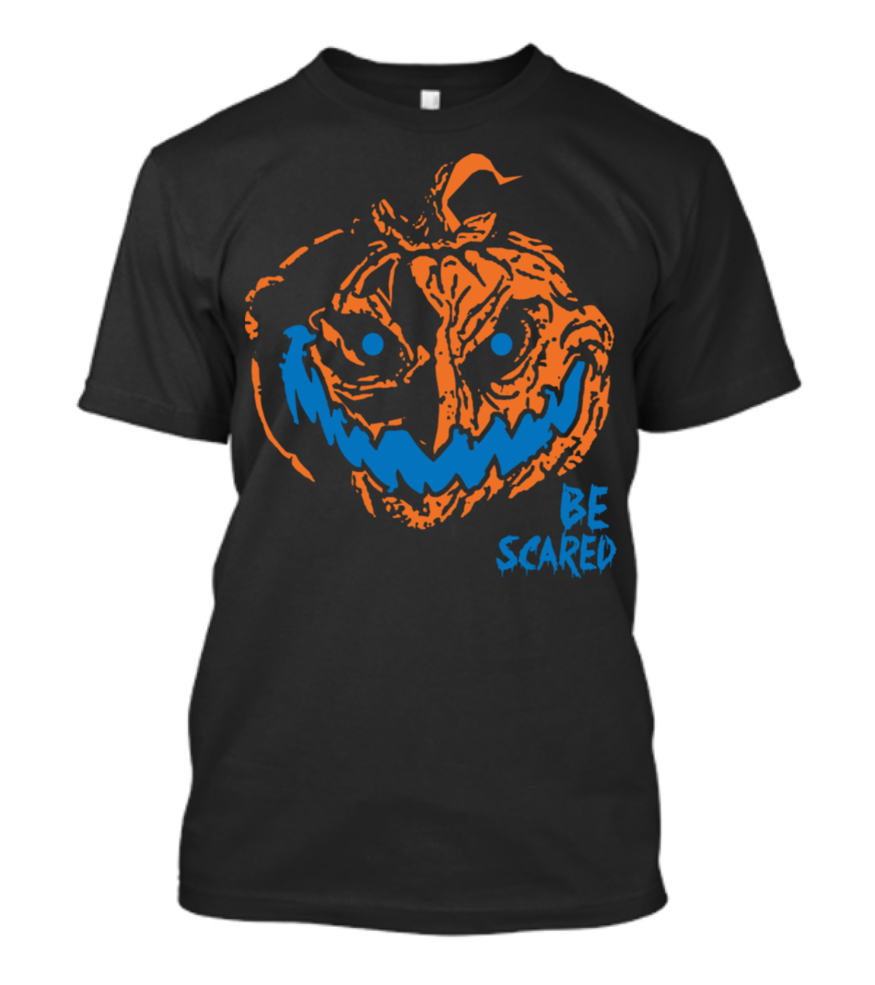 Scary Smiling Pumpkin Be Scared Halloween Horror T-Shirt