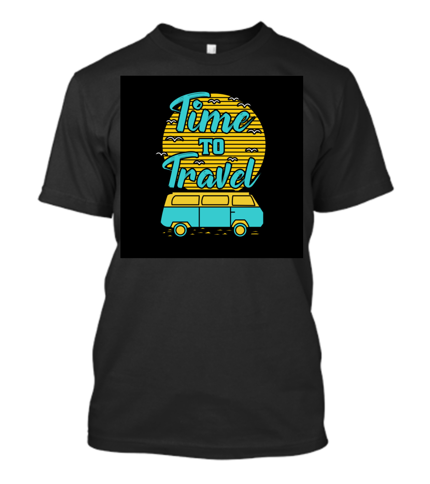 Time To Travel Van Adventure Sunburst T-Shirt