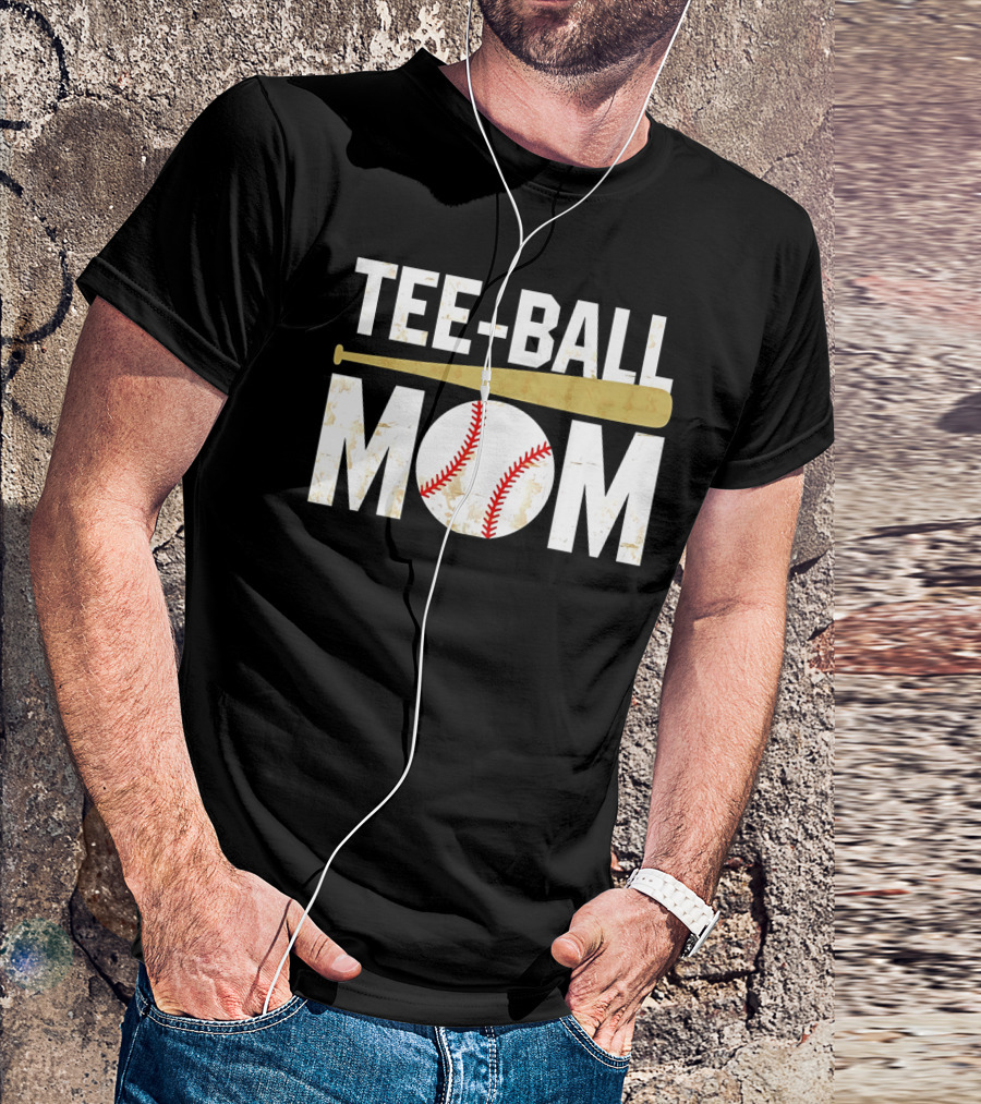 Tee-Ball Mom Baseball Softball Mama Tball Supporter T-Shirt