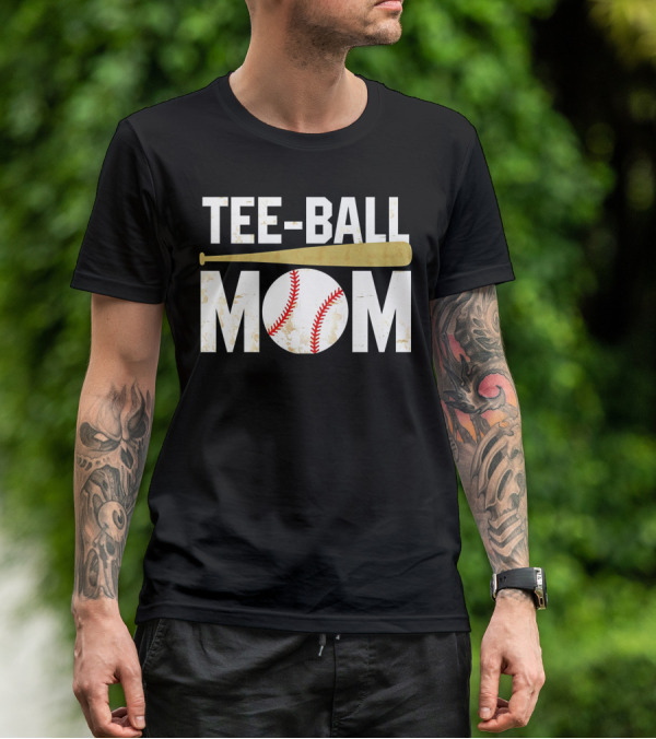 Tee-Ball Mom Baseball Softball Mama Tball Supporter T-Shirt