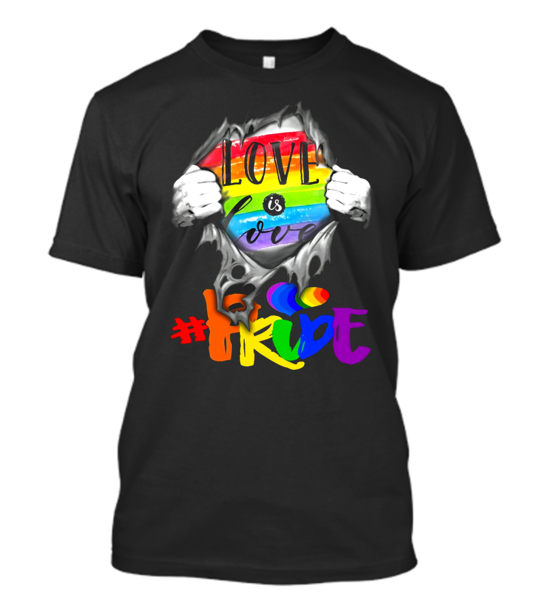 Love Is Love Rainbow Pride Hashtag T-Shirt