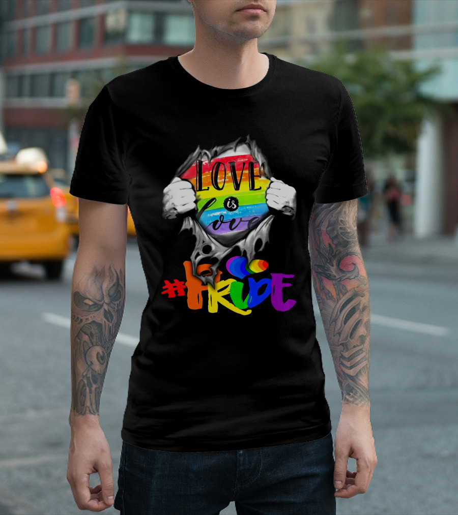 Love Is Love Rainbow Pride Hashtag T-Shirt