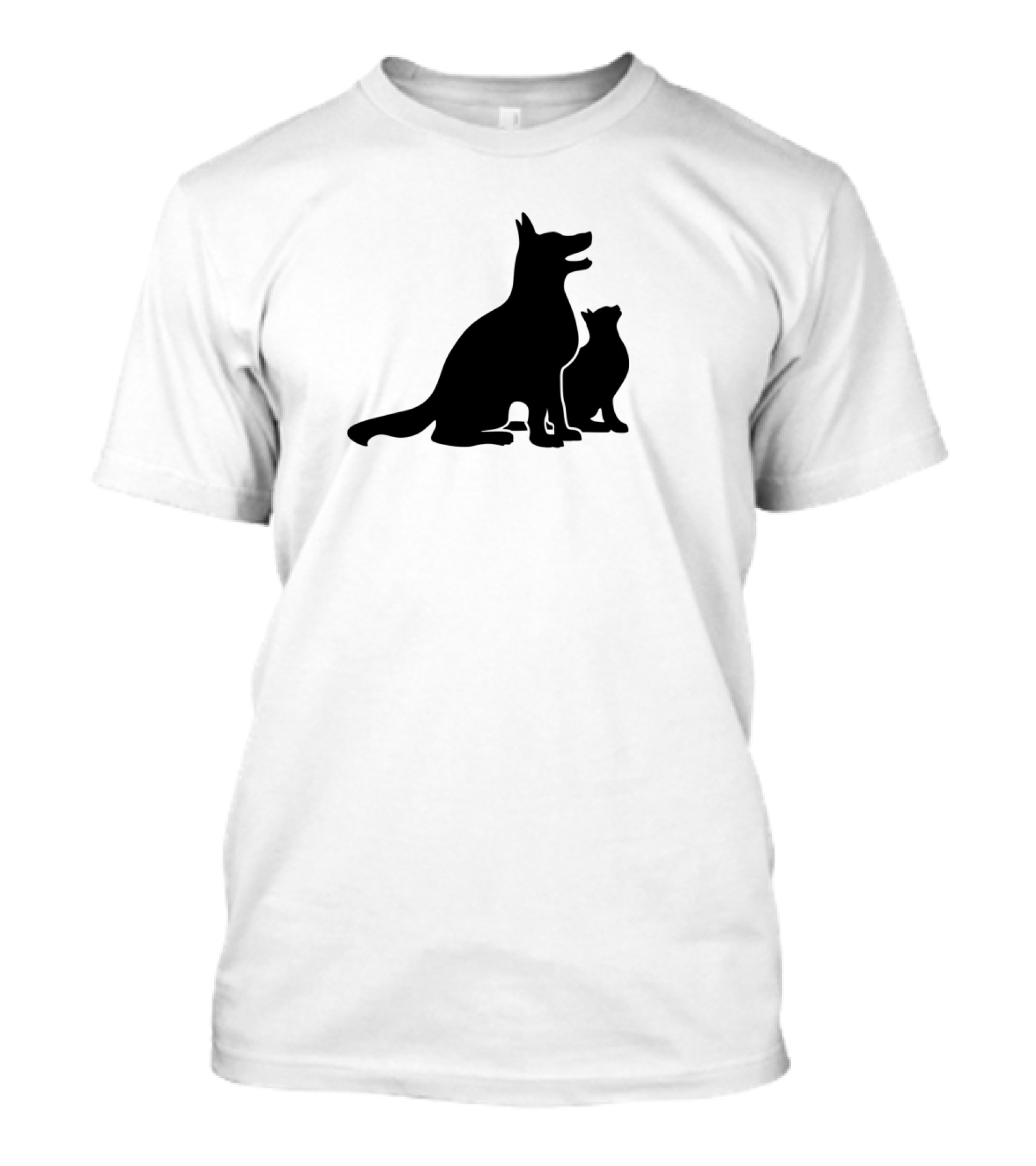 Dog And Cat Silhouette Companions Friendship T-Shirt