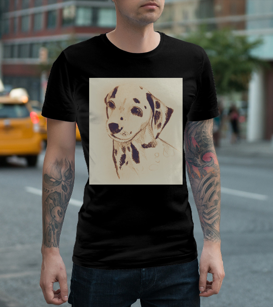 Dalmatian Dog Pencil Sketch T-Shirt