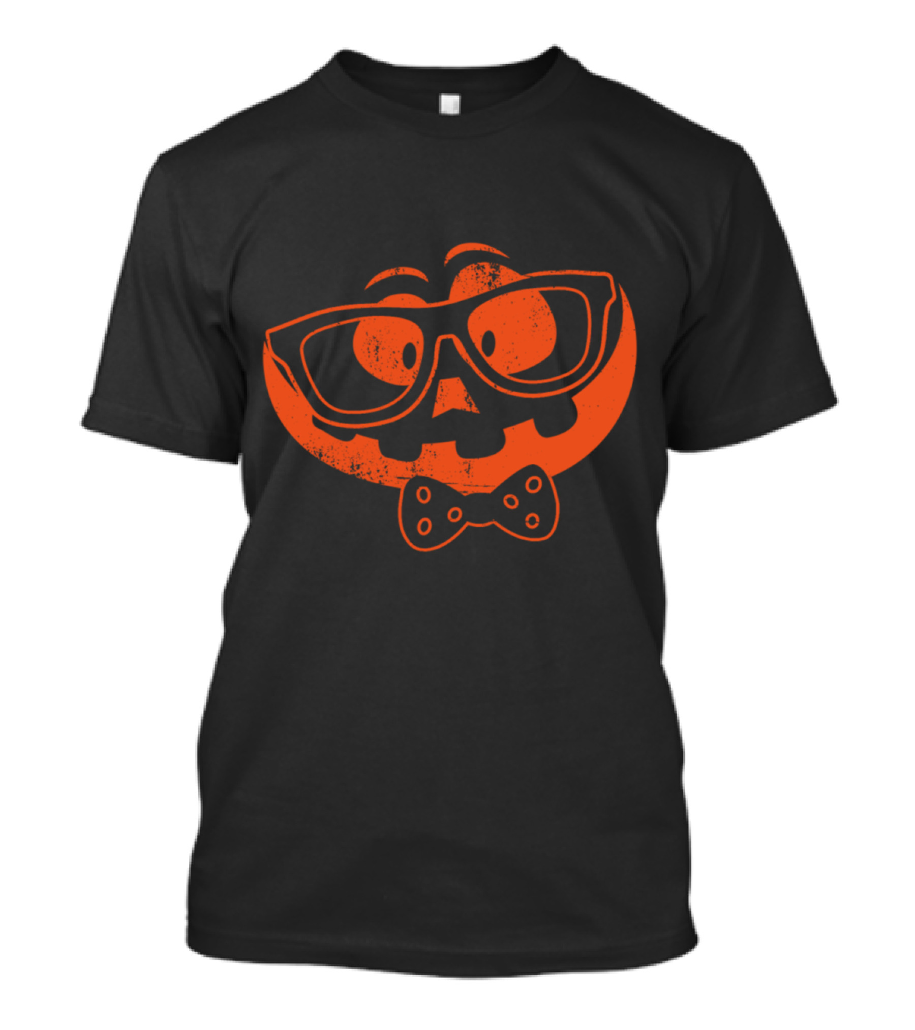 Pumpkin Nerd With Glasses And Bow Tie Halloween Graveyard Group T-Shirt