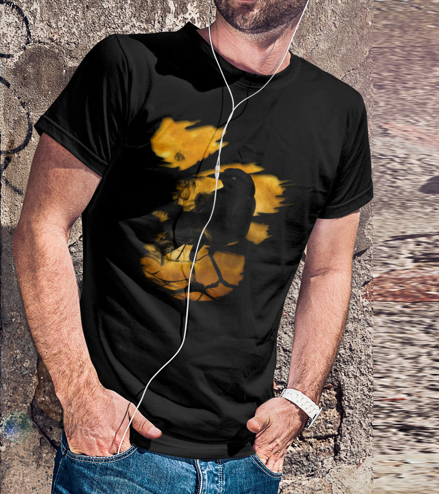 Halloween Scary Pumpkin Raven Crow Kuerbis Trick T-Shirt