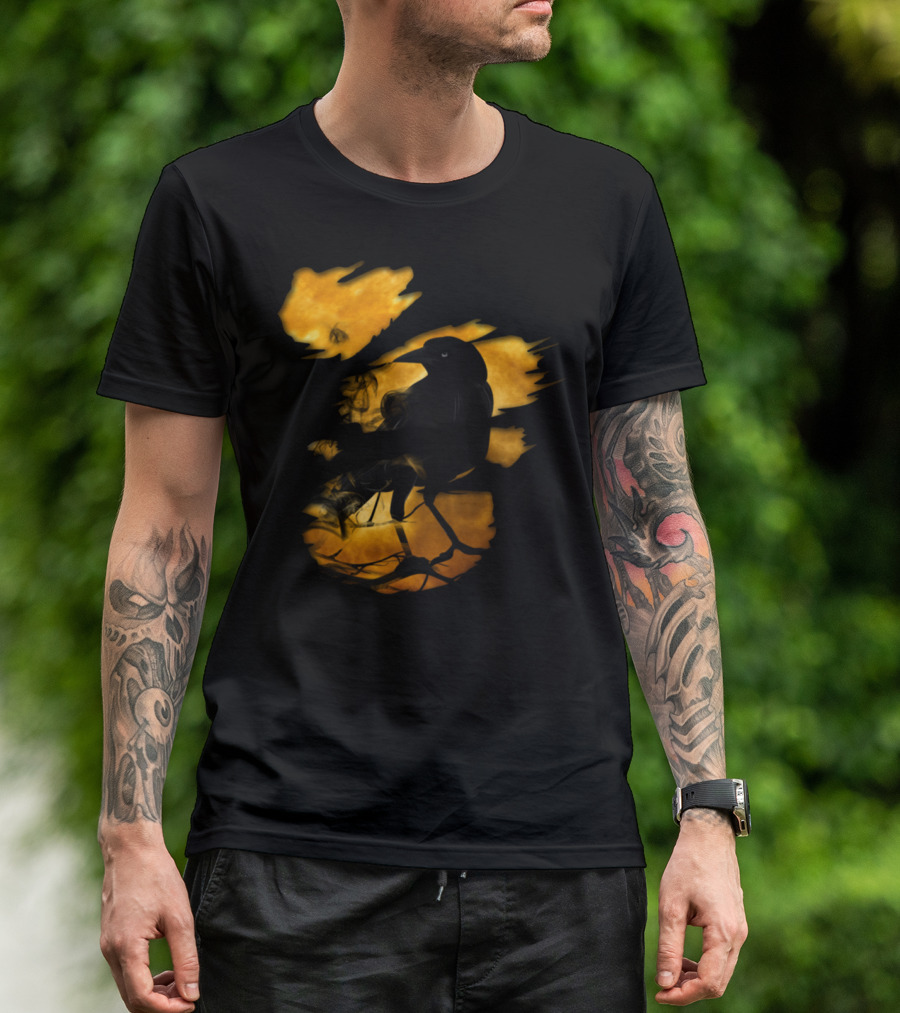 Halloween Scary Pumpkin Raven Crow Kuerbis Trick T-Shirt