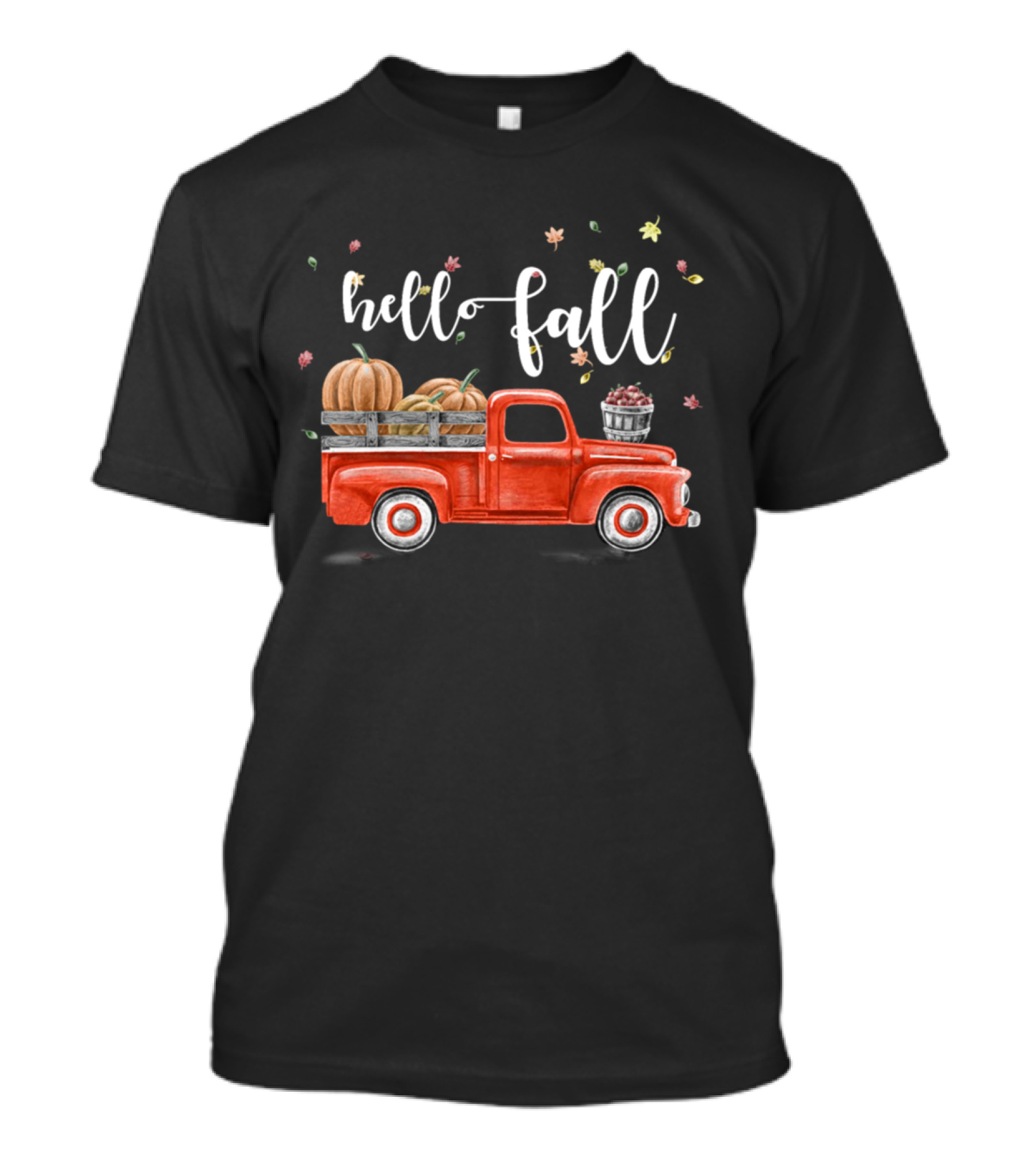 Hello Fall Vintage Pickup Pumpkin Patch Leaves T-Shirt
