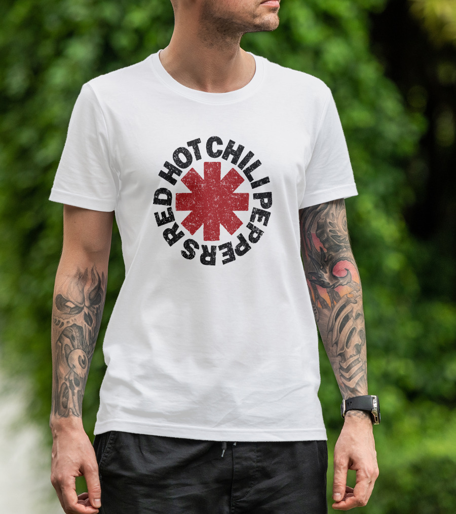 Red Hot Chili Peppers Distressed Logo Star T-Shirt