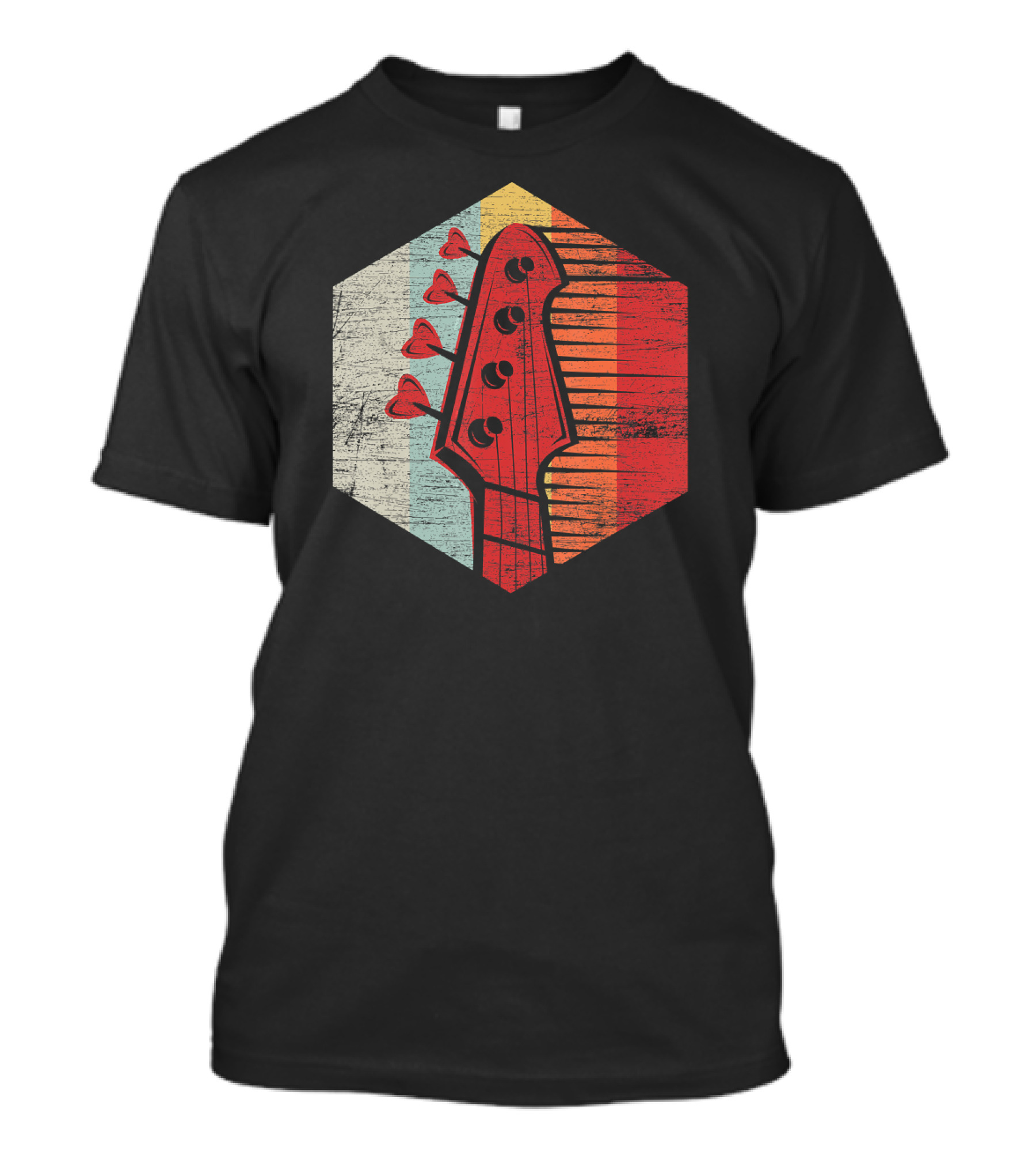 Retro Bass Guitar Musician Neckhead Vintage Vibes T-Shirt