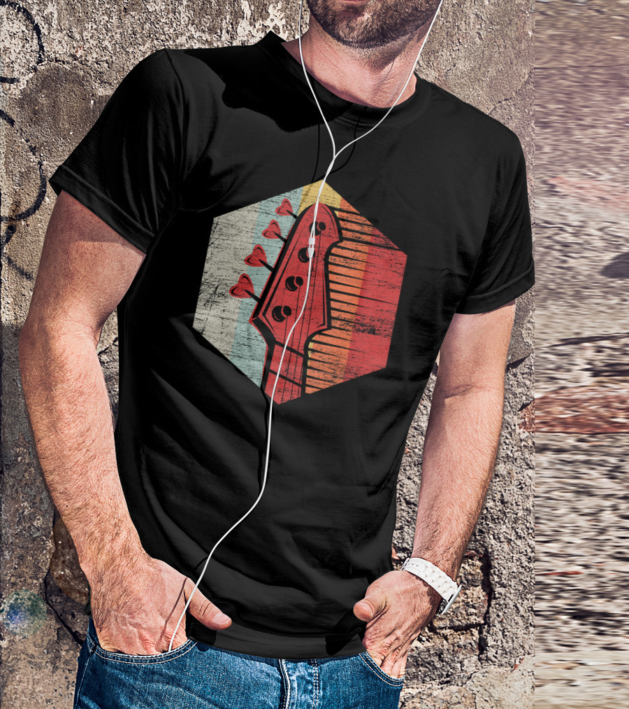 Retro Bass Guitar Musician Neckhead Vintage Vibes T-Shirt