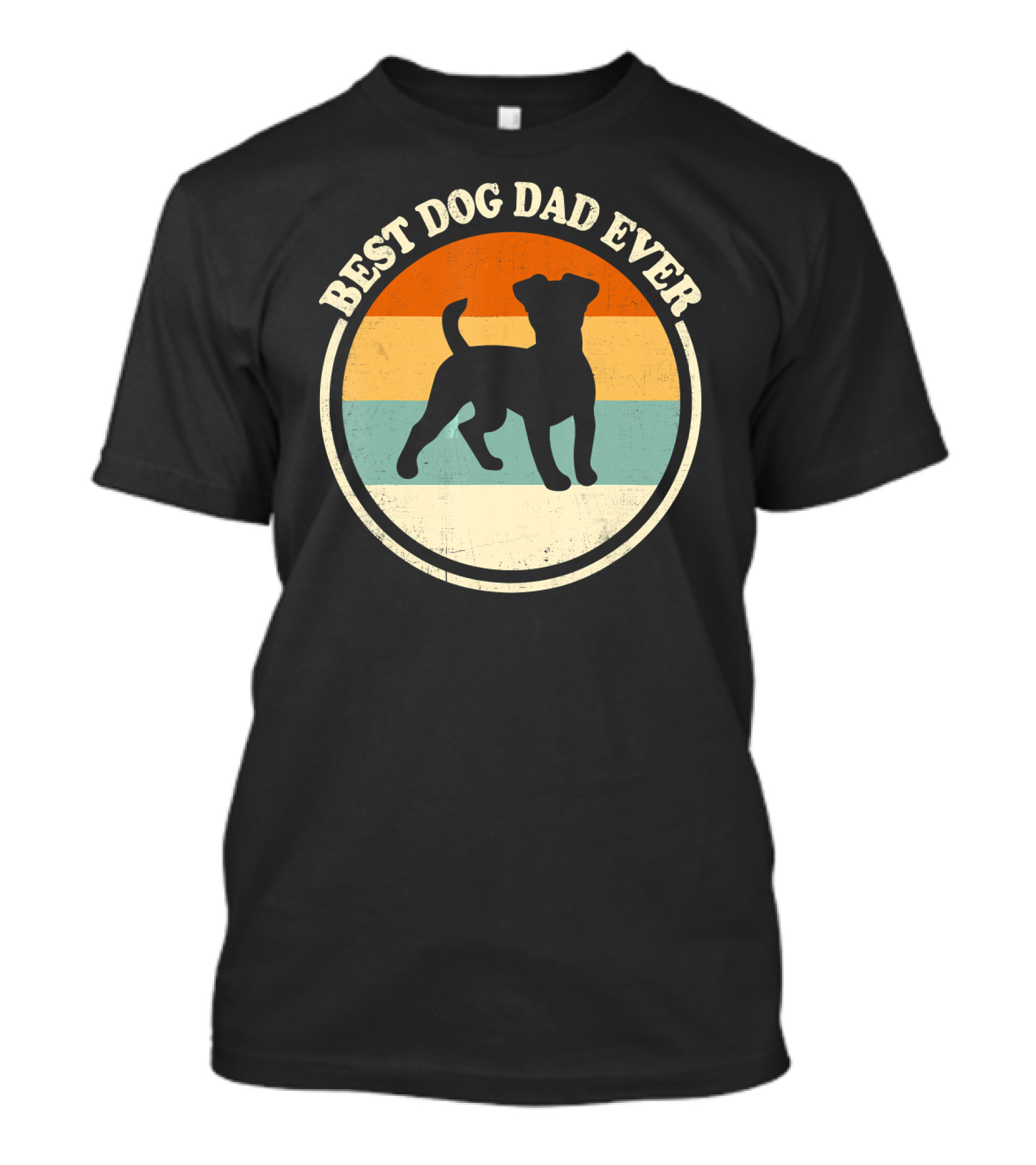 Best Dog Dad Ever Vintage Jack Russell Terrier Retro Circle T-Shirt