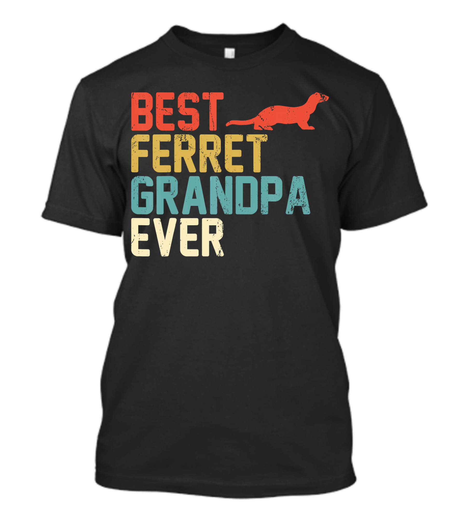 BEST FERRET GRANDPA EVER Retro Grandp T-Shirt
