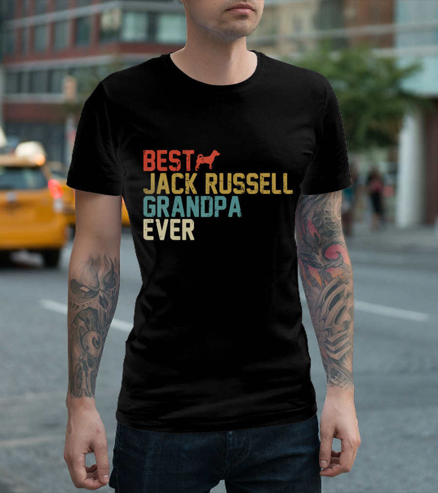 BEST JACK RUSSELL GRANDPA EVER Dog T-Shirt