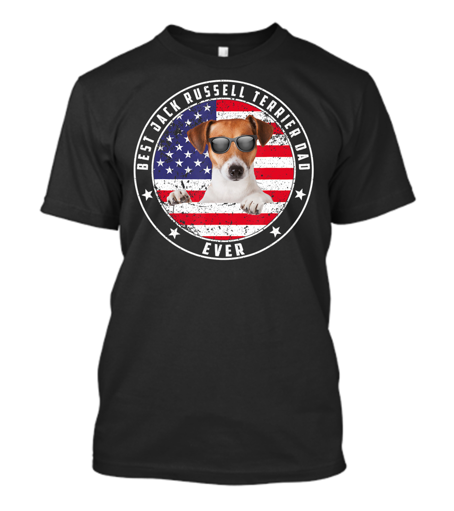 Best Jack Russell Terrier Dad Ever American Flag T-Shirt
