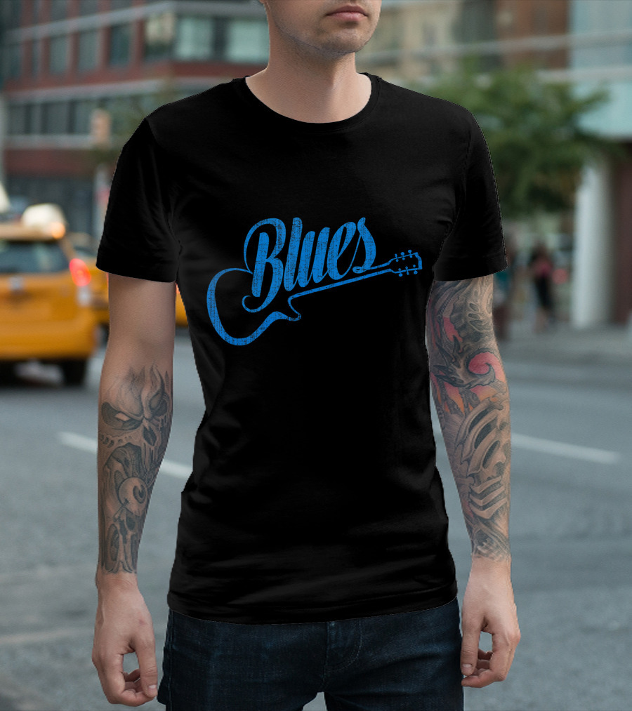 Blues Music Blue Guitar T-Shirt
