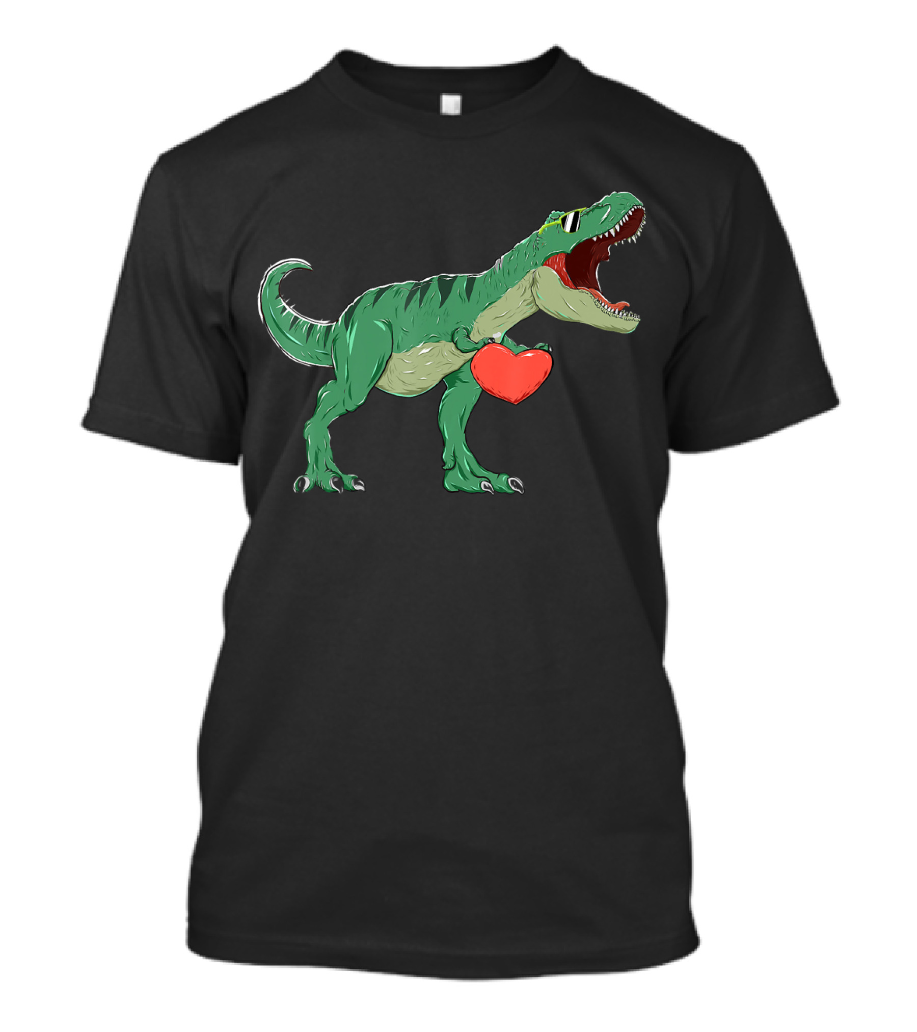 Boys Valentines Day Dinosaur With Heart T-Shirt