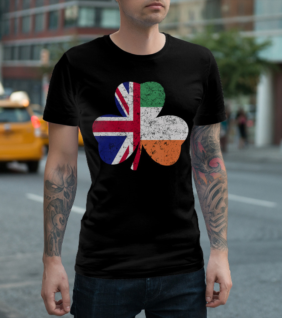British Irish Flag Shamrock T-Shirt