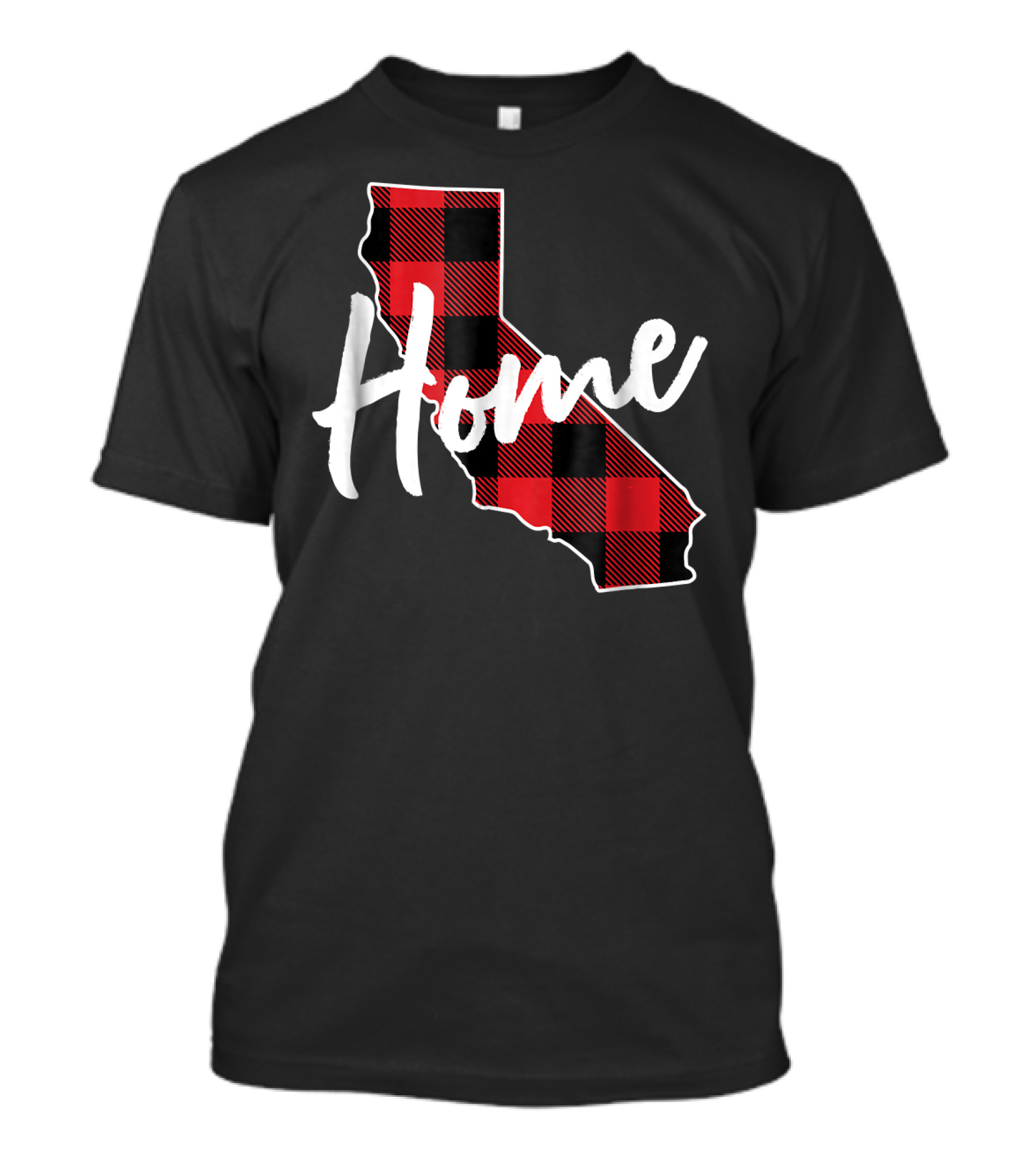 Home Buffalo Plaid California State T-Shirt