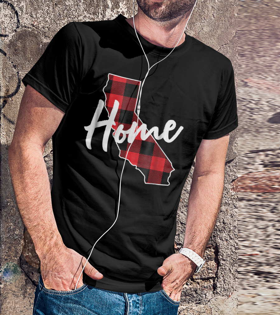 Home Buffalo Plaid California State T-Shirt