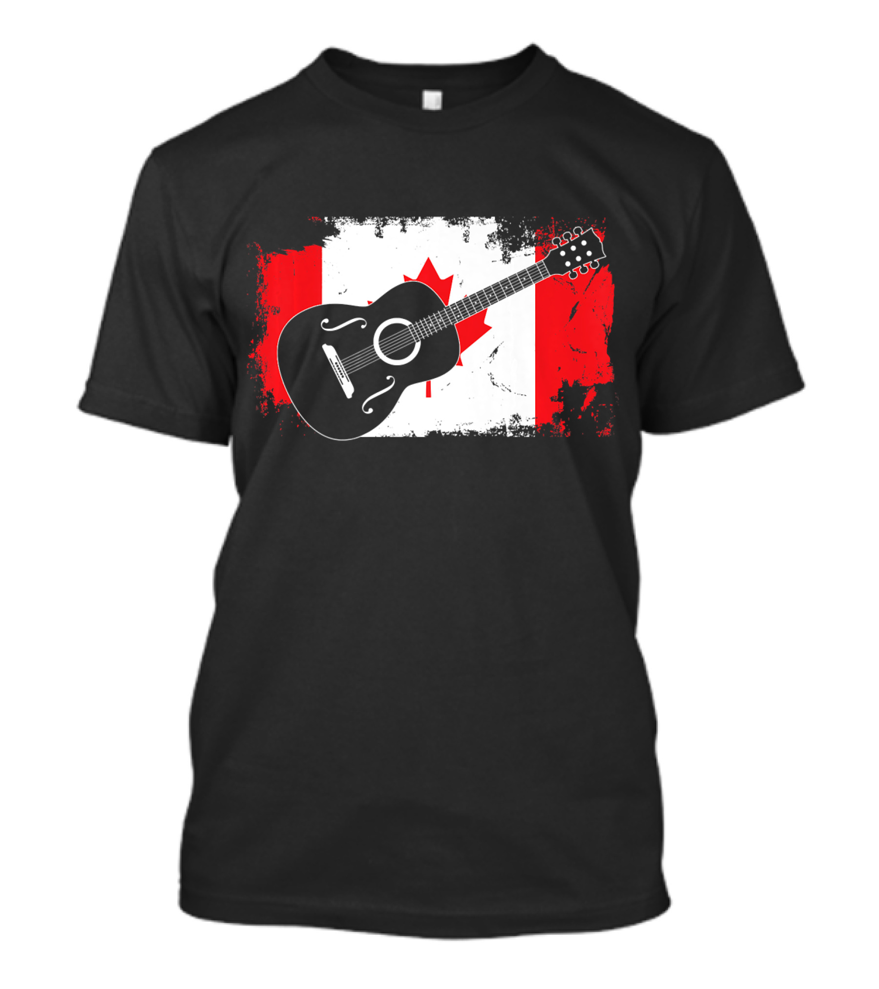 Canada Flag Guitarist Canadian Guitar Maple Leaf T-Shirt