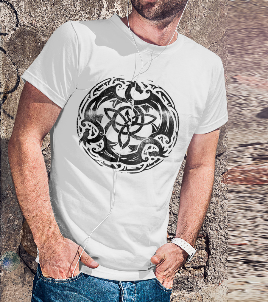 Celtic Irish Dragon Circle Knot Triquetra T-Shirt