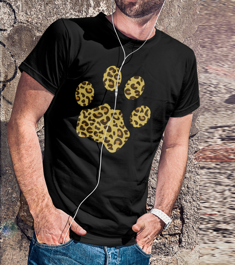 Cheetah Paw Print Leopard T-Shirt