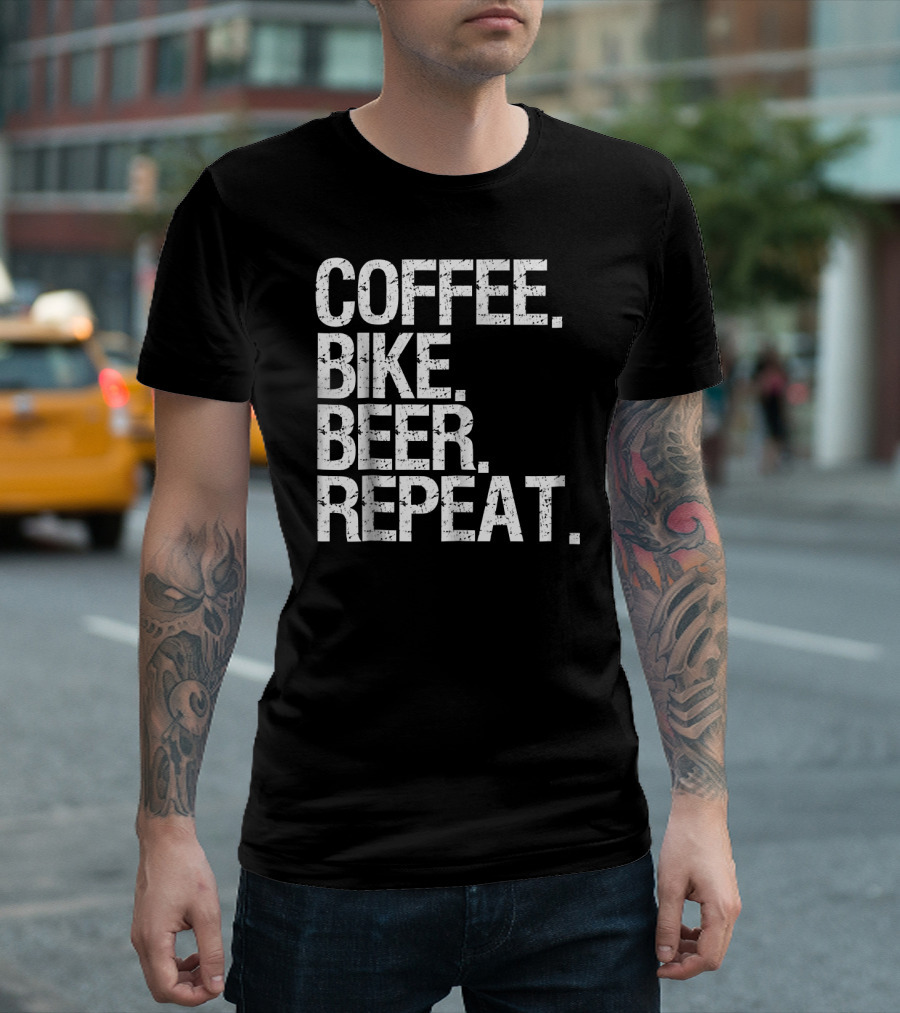 Coffee Bike Beer Repeat Mountain Biking Lifestyle Essentials T-Shirt