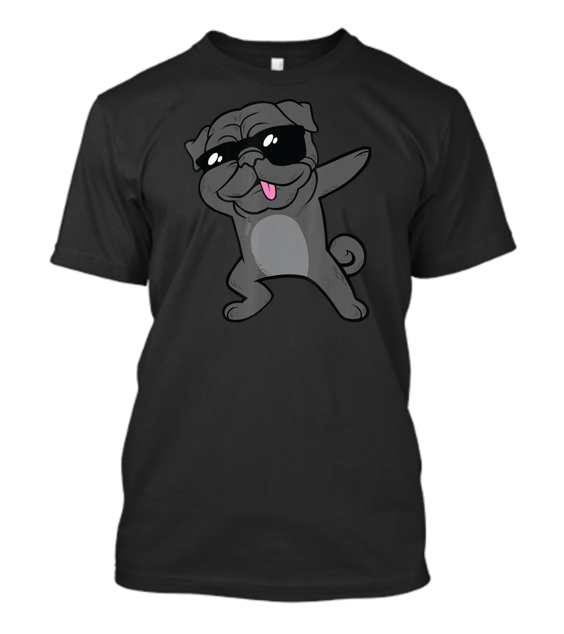 Dabbing Black Pug Dog With Sunglasses Dab Dance T-Shirt
