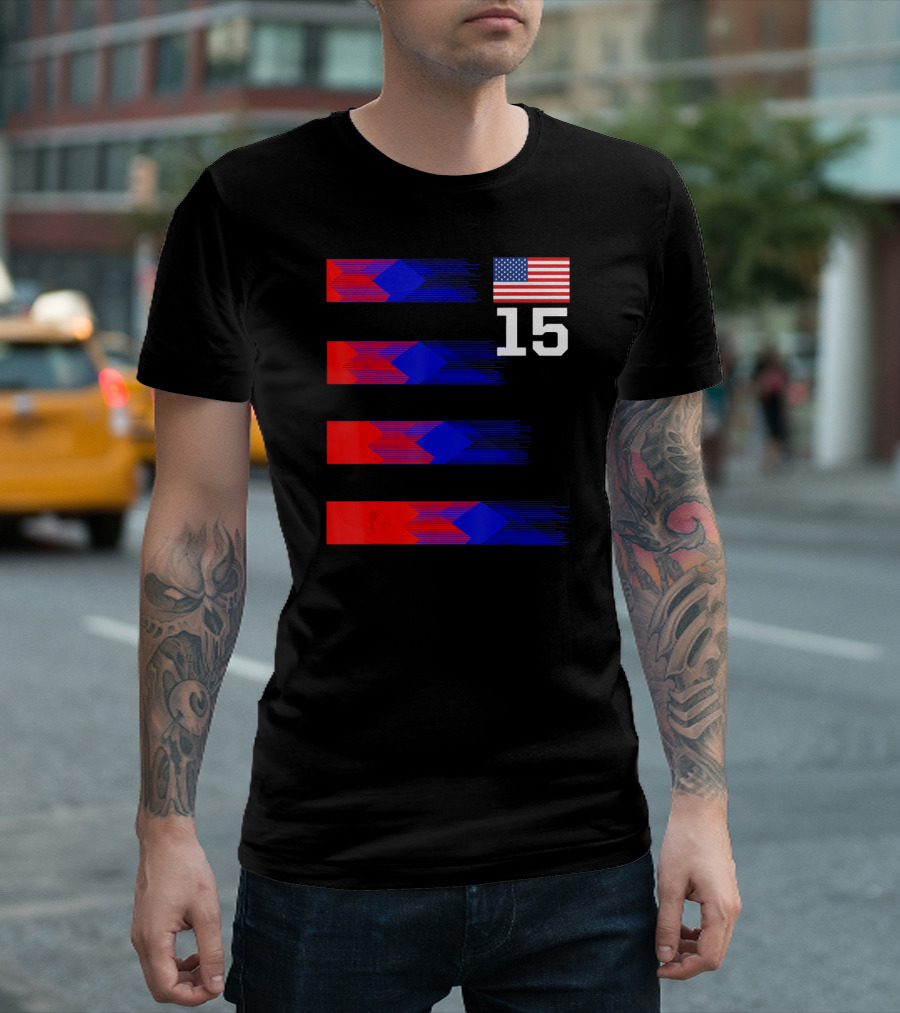 USA Soccer Women 15 Flag T-Shirt