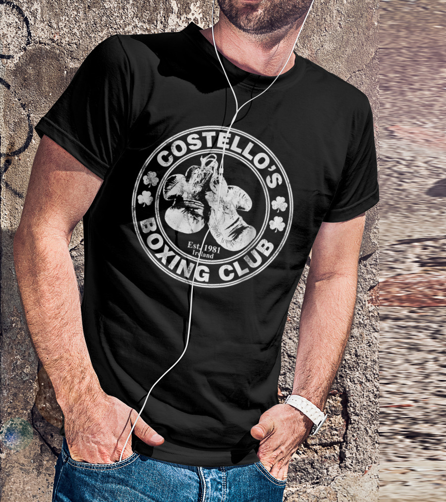 Costello's Boxing Club Est. 1981 Ireland Four Leaf Clover Gloves T-Shirt