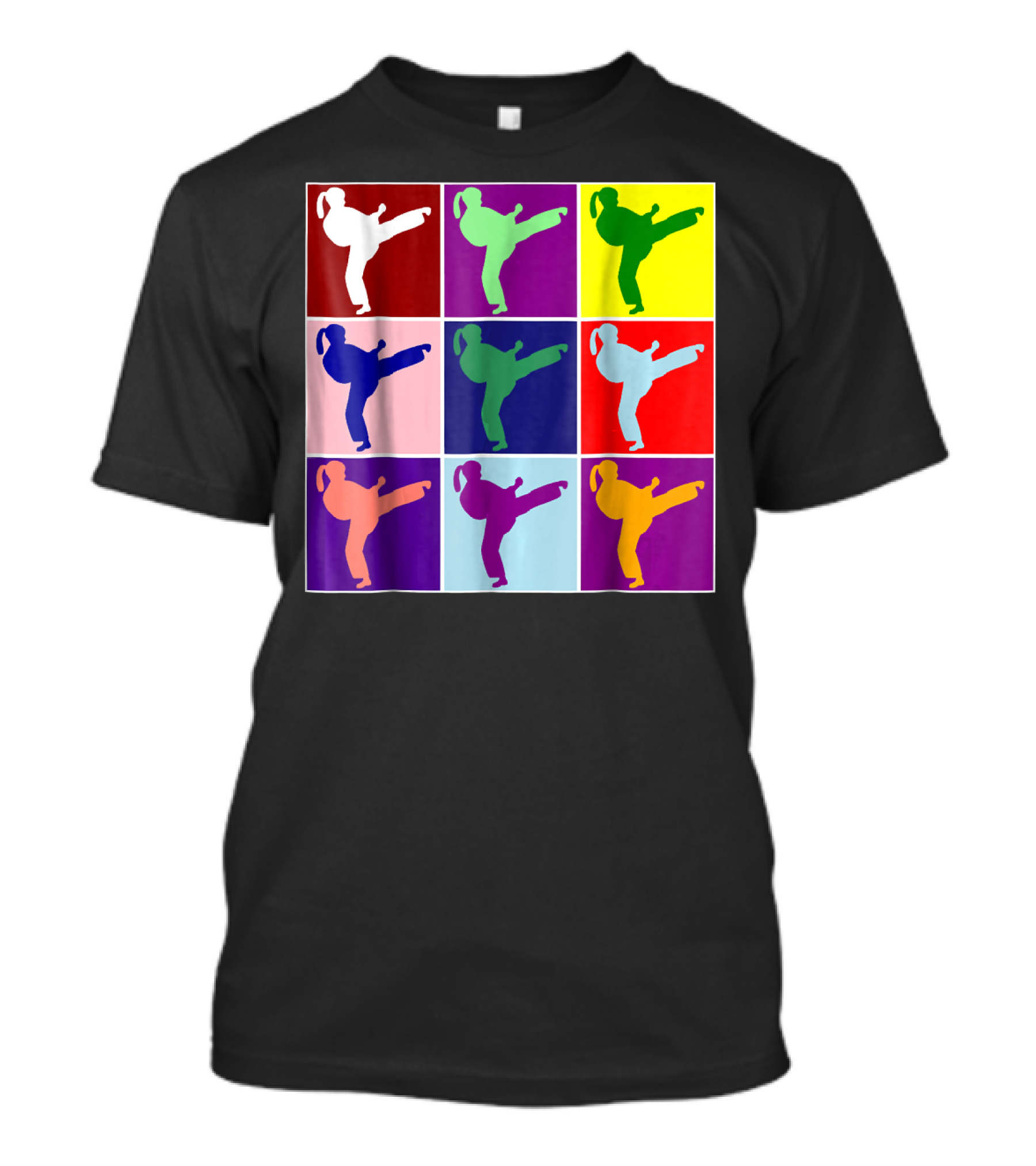 Cute Colorful Girl Karate Martial Arts Pop T-Shirt