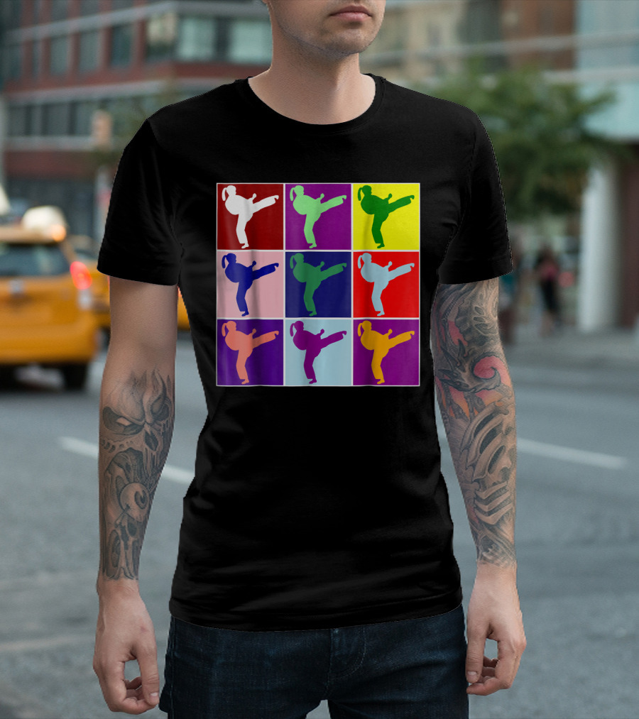 Cute Colorful Girl Karate Martial Arts Pop T-Shirt