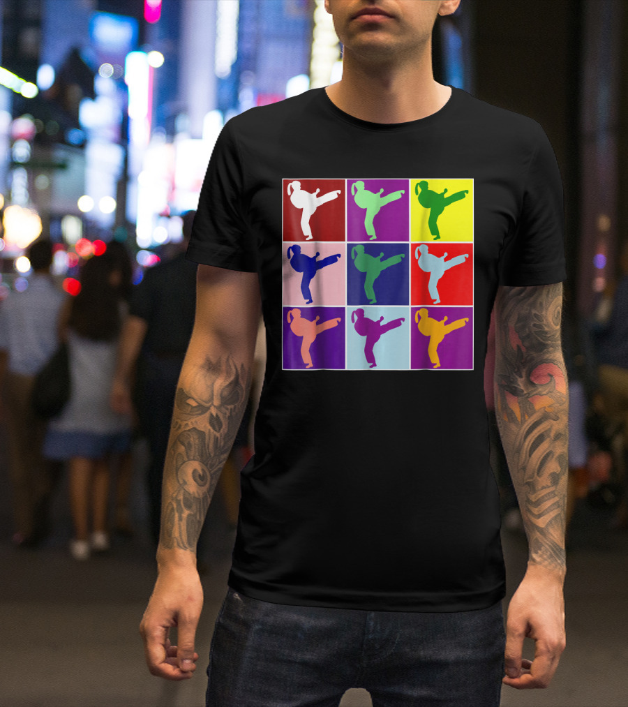 Cute Colorful Girl Karate Martial Arts Pop T-Shirt
