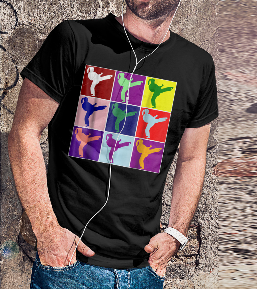 Cute Colorful Girl Karate Martial Arts Pop T-Shirt
