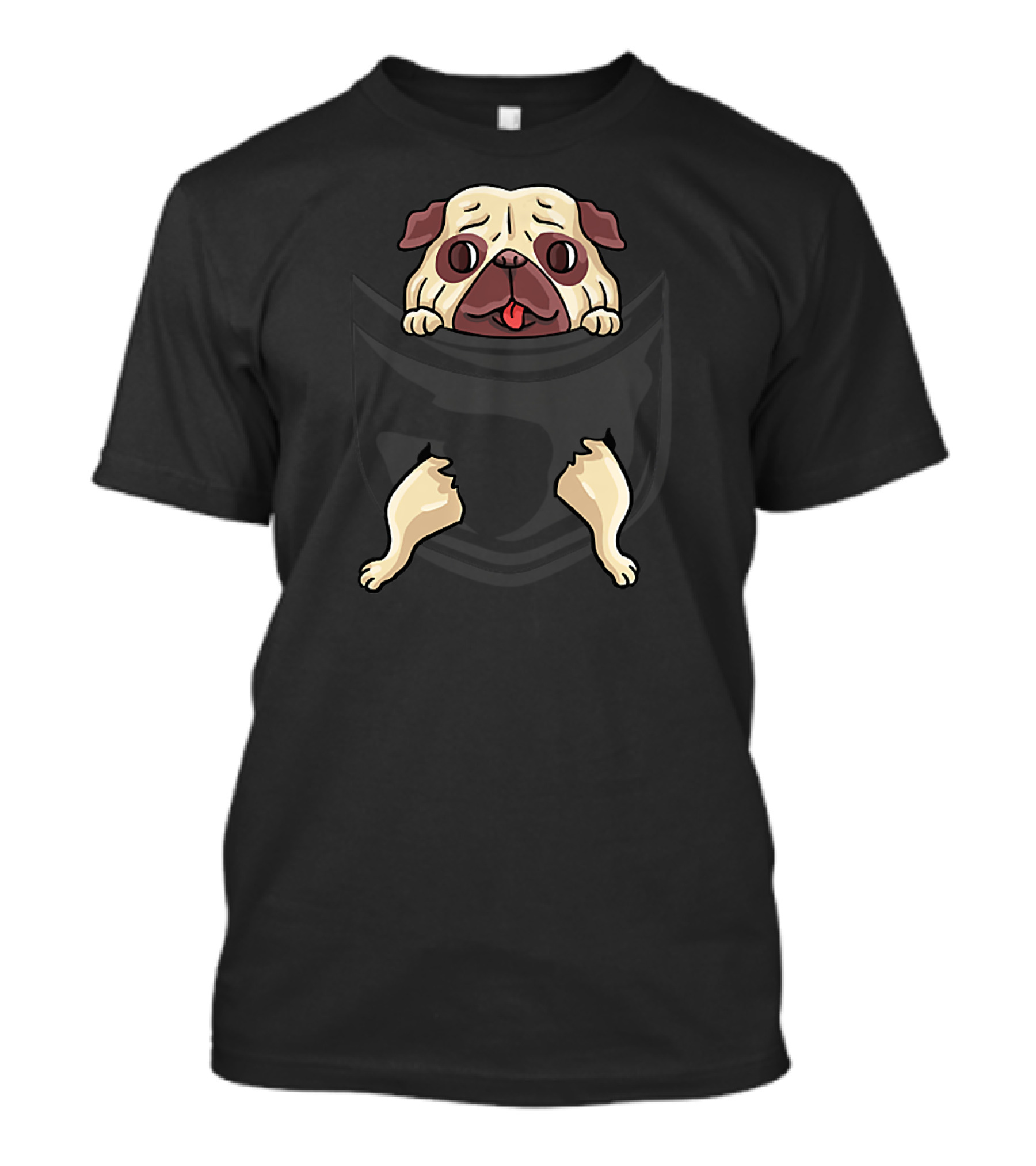 Cute Pug In A Pocket Funny Wrinkly Puppy Dog T-Shirt