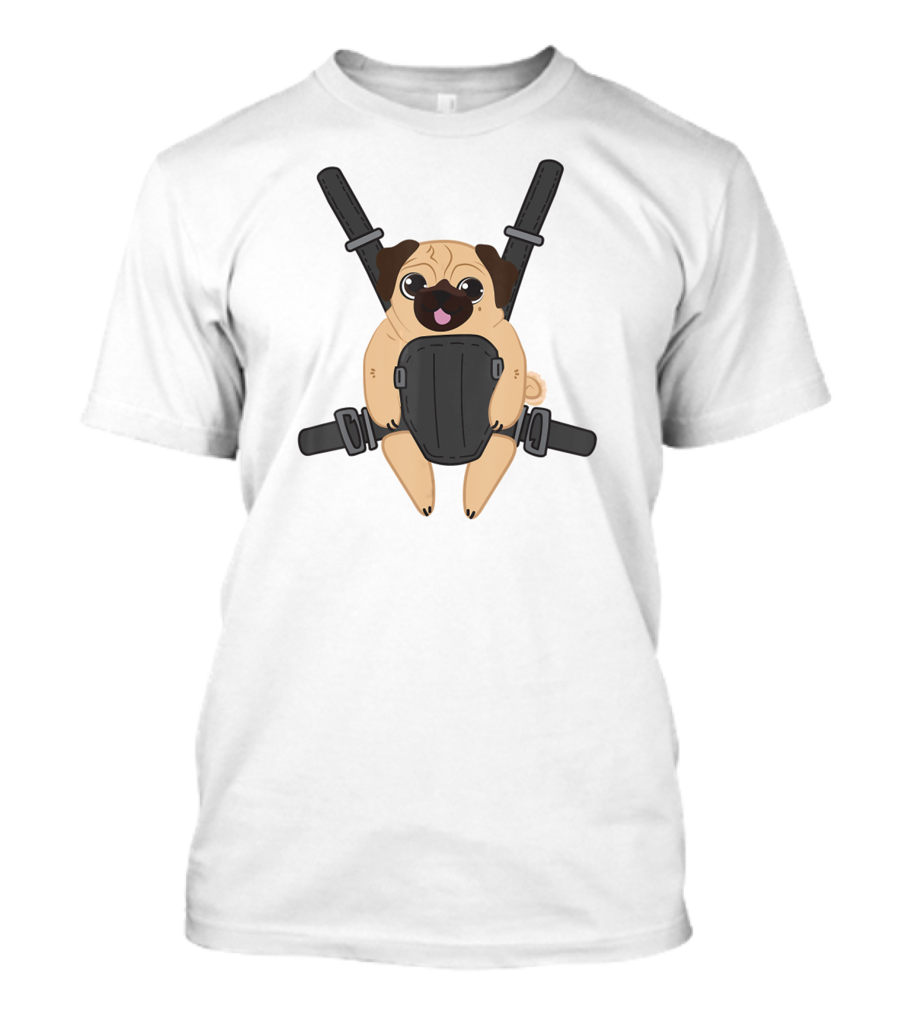 Cute Pug Puppy In Baby Carrier T-Shirt