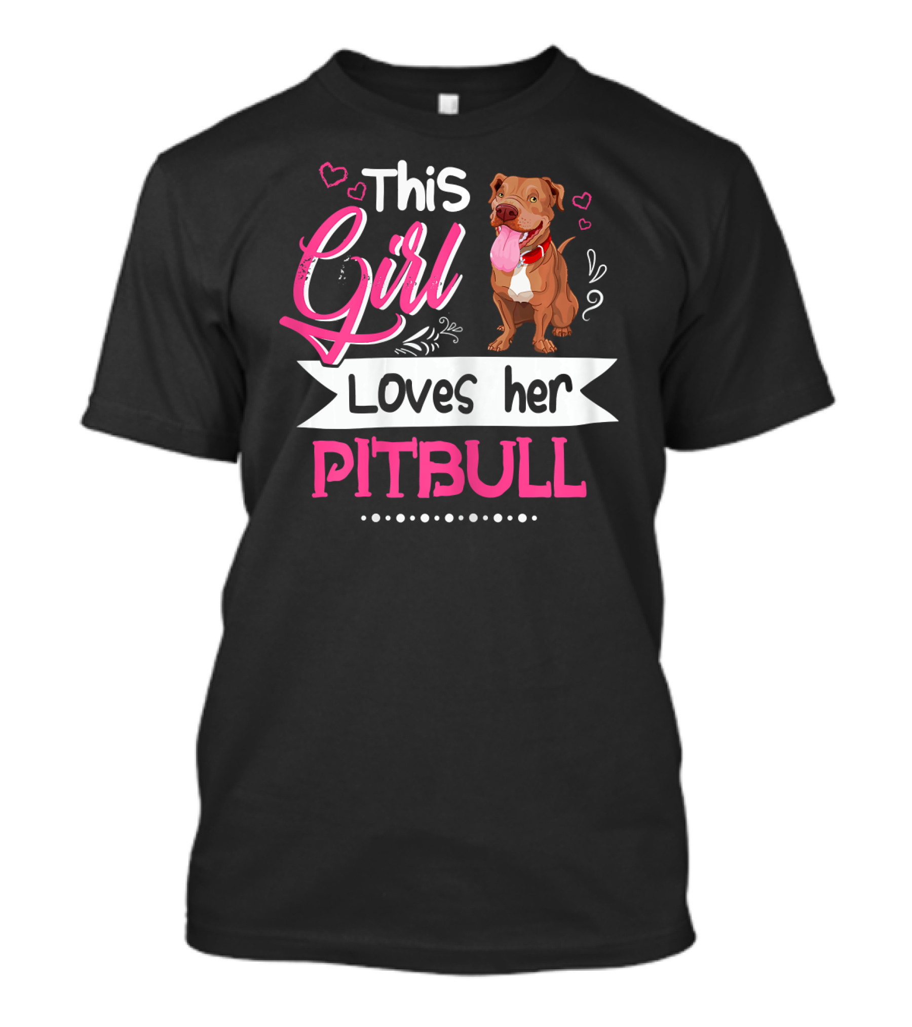 This Girl Loves Her Pitbull With Hearts And Adorable Pitbull T-Shirt