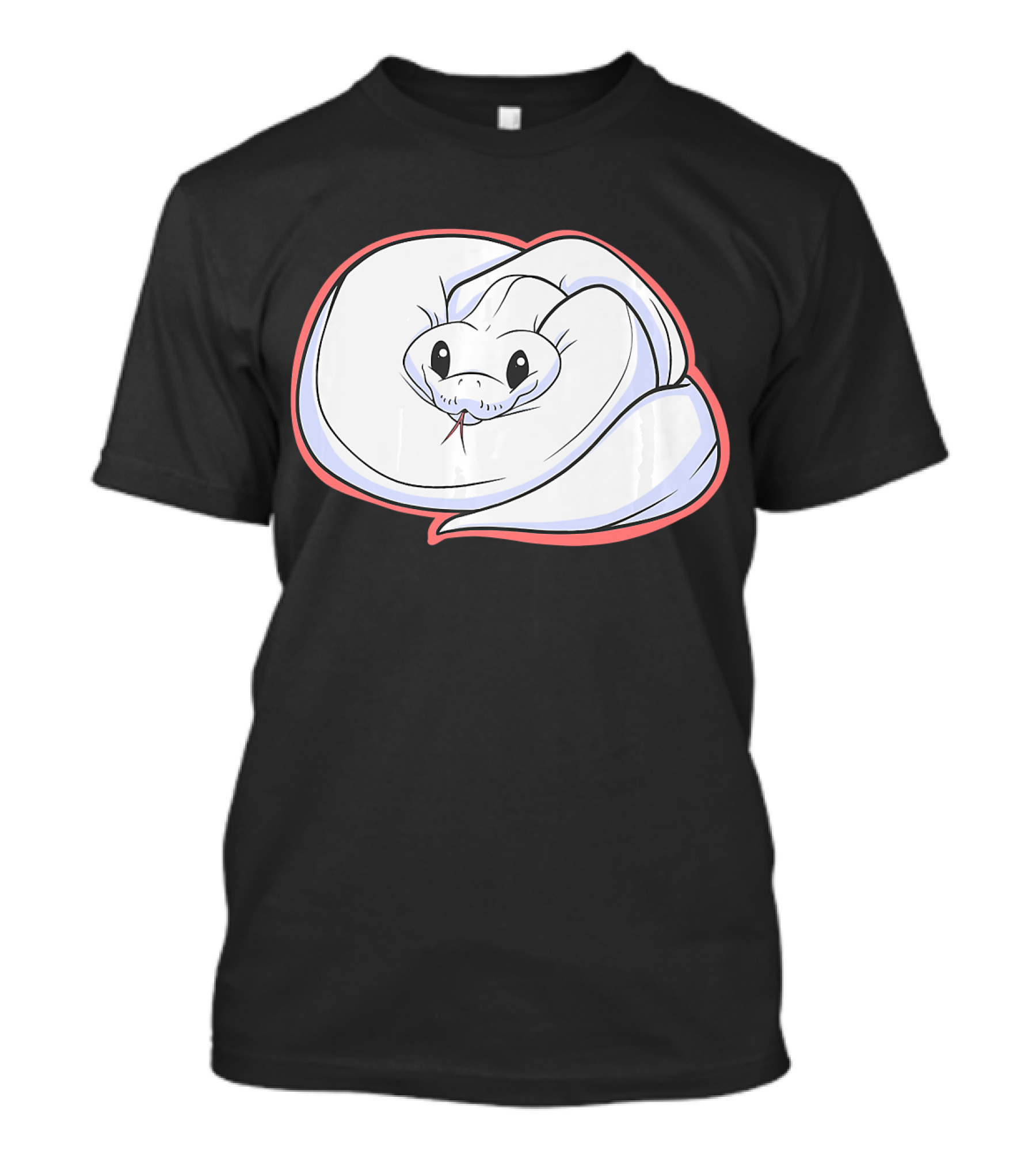 Cute White Ball Python Snake Cartoon T-Shirt