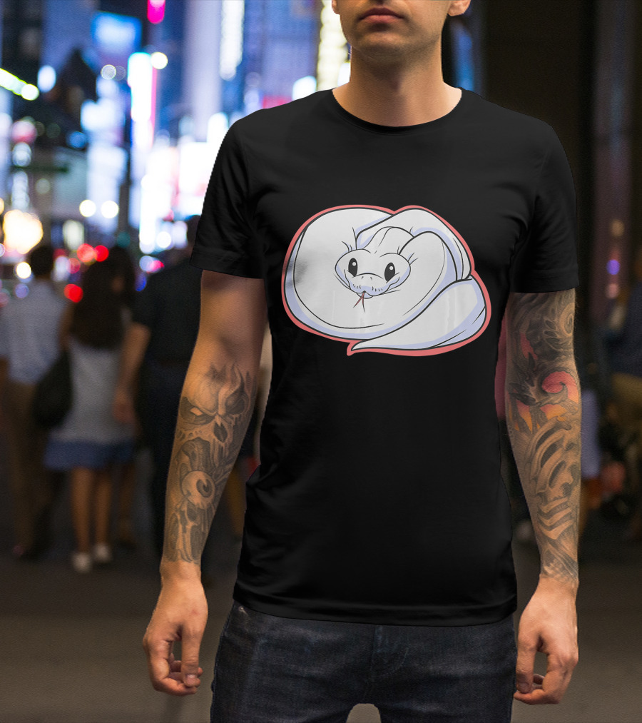 Cute White Ball Python Snake Cartoon T-Shirt