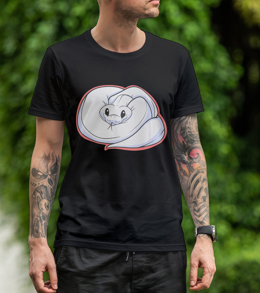 Cute White Ball Python Snake Cartoon T-Shirt
