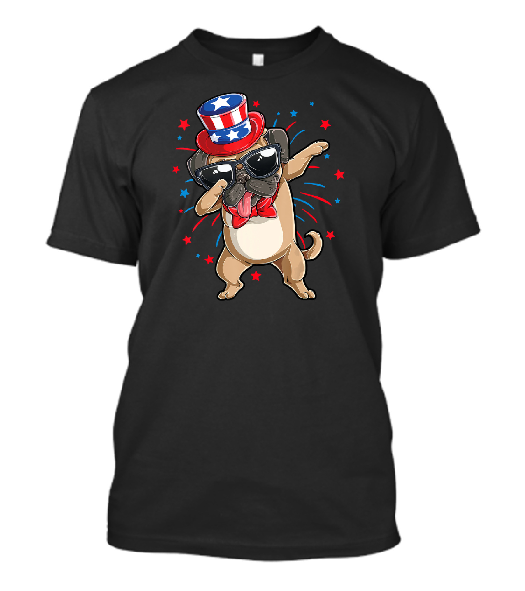 4th Of July Dabbing Pug Kids Bo T-Shirt
