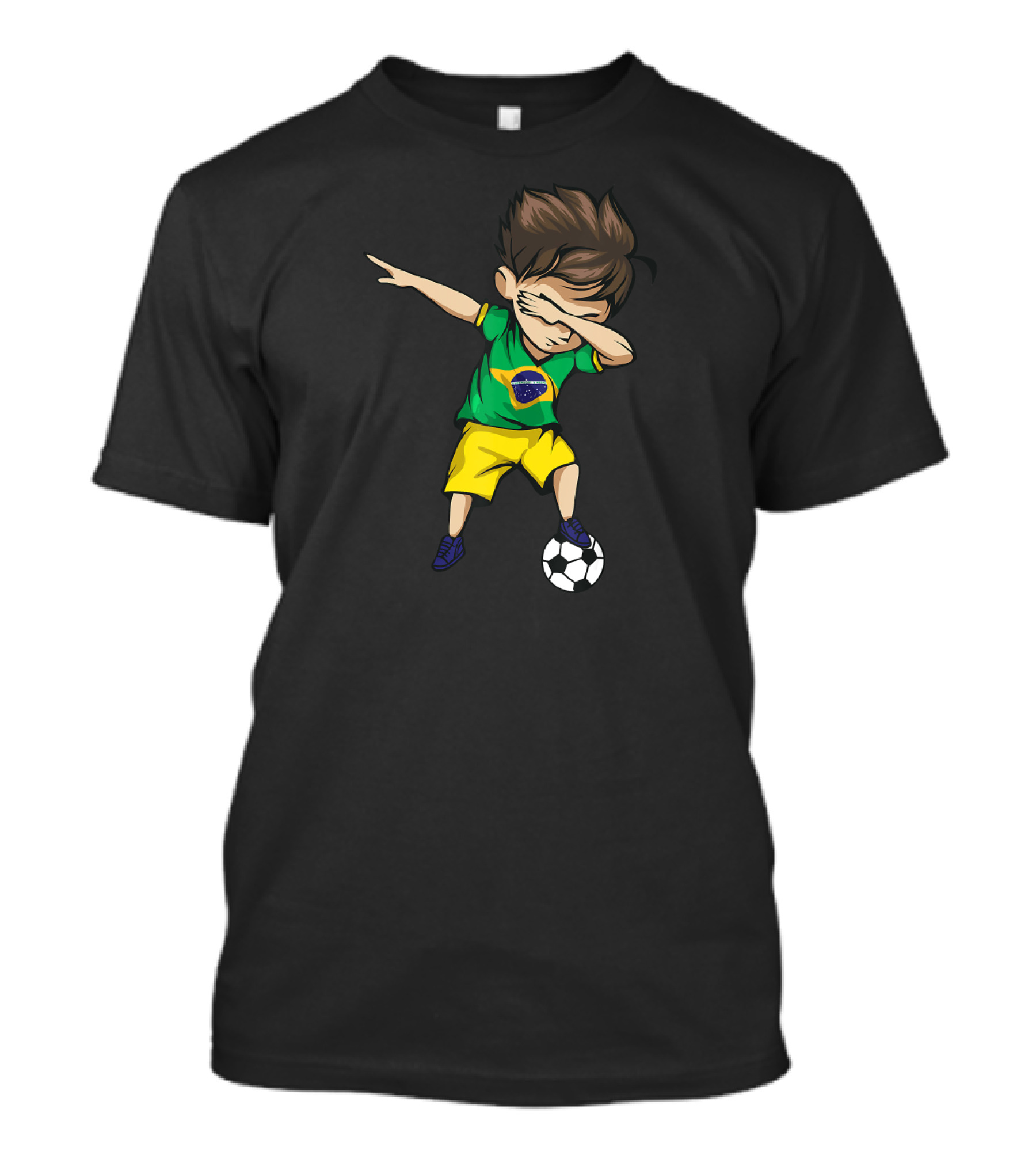 Dabbing Soccer Boy Brazil Jersey Braz Iconic Football Dance T-Shirt