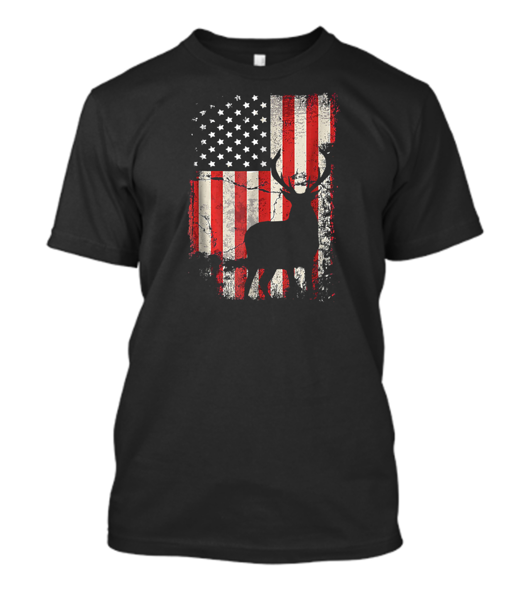 American Flag Deer Hunting T-Shirt
