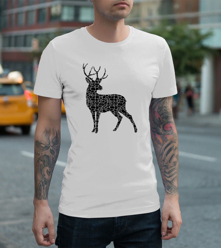 Deer Funny Deer Abstract Crackle T-Shirt
